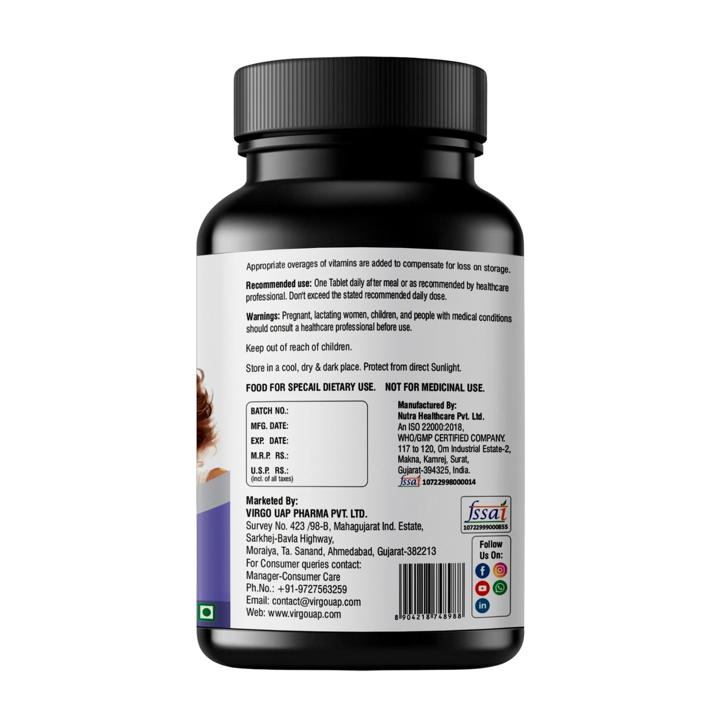 Virgo Hair, Nail & Skin Care Tablets