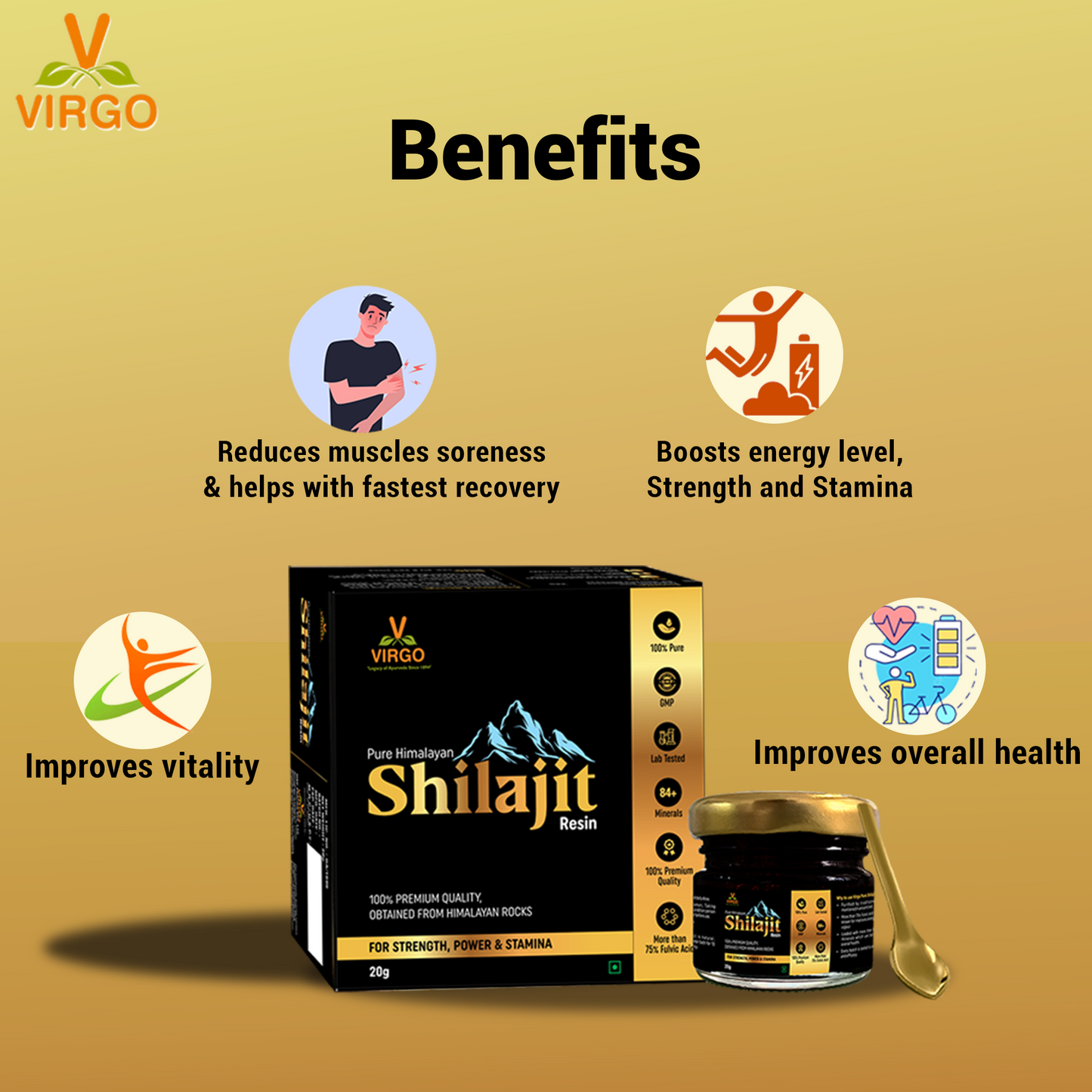 Shilajit Resin | Authentic Pure Source from Himalayan Rocks | For Strength, Power & Stamina | Premium Quality | Lab Tested | 100% Ayurvedic