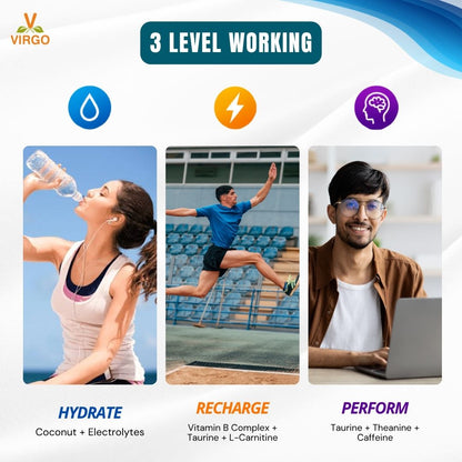 HydraCharge | Hydration & Energy | NO ADDED SUGAR | Sweetened with Monk Fruit and Stevia