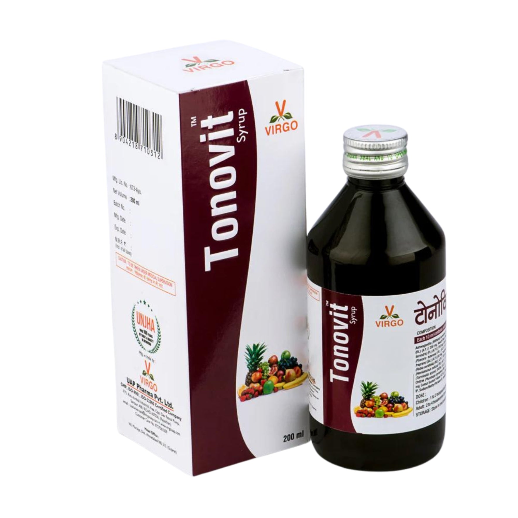 Virgo Tonovit Syrup Bottle of 200 ML